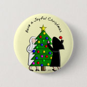 カトリックの修道女の芸術クリスマスカード&ギフト 缶バッジ (正面)