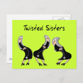 カトリックの修道女ギフト"ねじれ姉妹"デザイン ポストカード (正面/裏面)