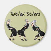 カトリックの修道女ギフト"ねじれ姉妹"デザイン マグネット (正面)