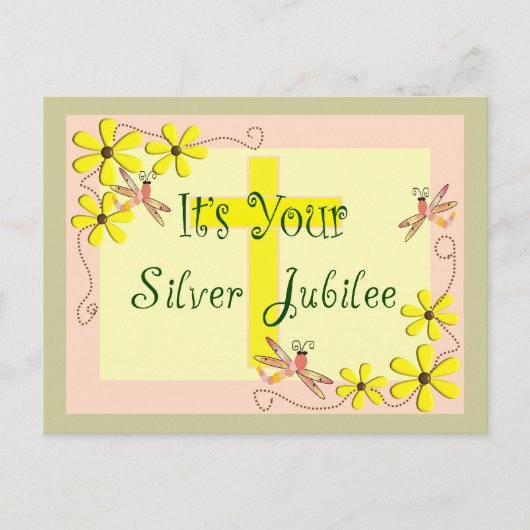 カトリックの修道女シルバージュビリーカード、マグカップ、トートバッグ ポストカード (正面)