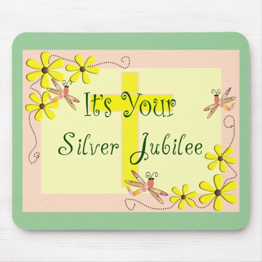 カトリックの修道女シルバージュビリーカード、マグカップ、トートバッグ マウスパッド (正面)