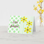 カトリックの修道女、銀25位の50周年記念カードと贈り物 カード (黄色い花)