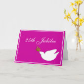 カトリックの修道女「Silver25th Jubilee」のカードとギフト カード (黄色い花)