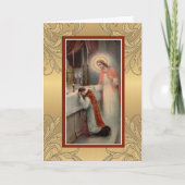 カトリックの司祭記念日の聖職授与式の十字架像 カード (正面)