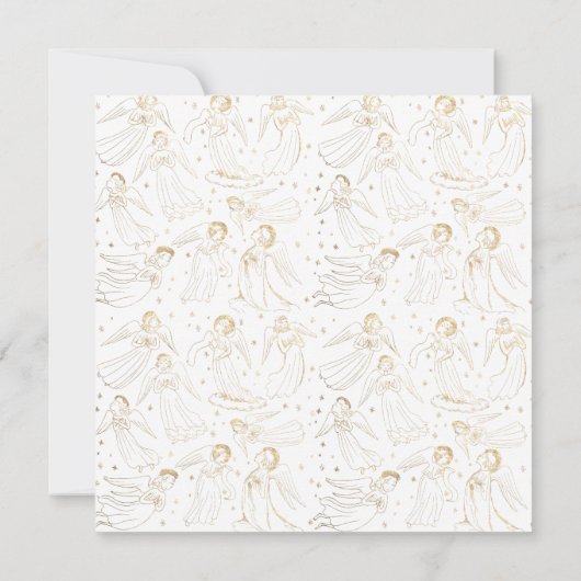 カトリックの女の子が天使を崇拝する最初の聖餐式 招待状 (裏面)