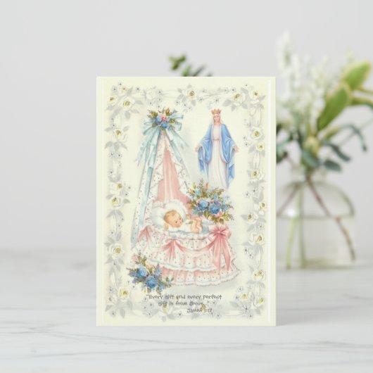 カトリックの妊娠の告知の少年または少女 招待状 (スタンド正面)