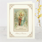 カトリックの婚約祈りのお祝いメッセージ カード (黄色い花)