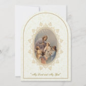 カトリックの少女の聖体拝領の招待状 招待状 (正面)