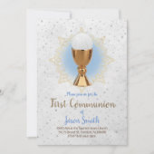 カトリックの少年の最初の聖餐会の司会 招待状 (正面)