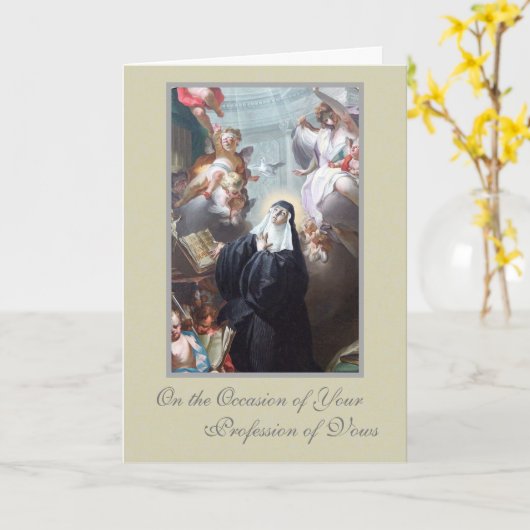カトリックの尼僧の誓いの宗教上の職業 カード (黄色い花)