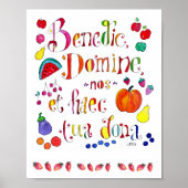 カトリックの恩寵の前に感謝の祈りの言葉 ポスター (正面)