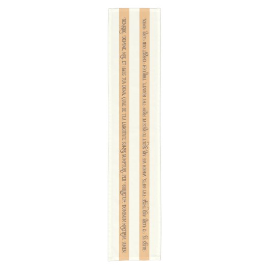 カトリックの恩寵の前の食事ラテン語マス ショートテーブルランナー (正面)