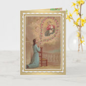 カトリックの挨拶と手紙の聖札 カード (黄色い花)