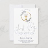 カトリックの最初の共産主義の塵の青とフェイク金ゴールド 招待状 (正面)