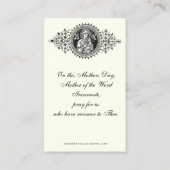 カトリックの母の日の思い出と聖カード 名刺 (裏面)