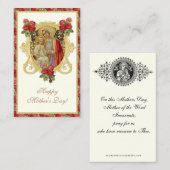 カトリックの母の日の思い出と聖カード 名刺 (正面/裏面)