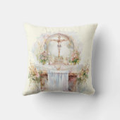 カトリックの水彩美チャーリスティック崇拝の祭壇 クッション (裏面)