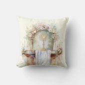 カトリックの水彩美チャーリスティック崇拝の祭壇 クッション (正面)