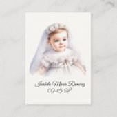 カトリックの洗礼のベビーガールの記憶カード 名刺 (正面)