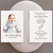 カトリックの洗礼男の赤ちゃん記憶カード 名刺