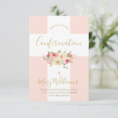 カトリックの白い十字と花の確認 招待状 (スタンド正面)