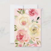 カトリックの白い十字と花の確認 招待状 (裏面)