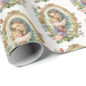 カトリックの祝福を受けた母マリア・イエス・宗教的 ラッピングペーパー (ロールコーナー)
