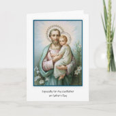 カトリックの神父聖ヨセフ・イエスの父の日 カード (正面)