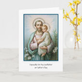 カトリックの神父聖ヨセフ・イエスの父の日 カード (黄色い花)