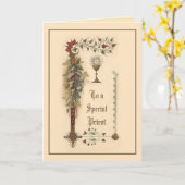 カトリックの神父 牧師 伝統的な すべての行事 カード (黄色い花)