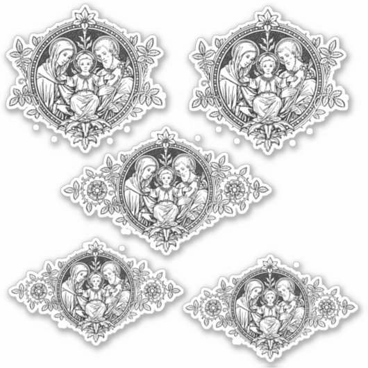 カトリックの神聖な家族イエスメリージョセフ宗教 シール (正面)