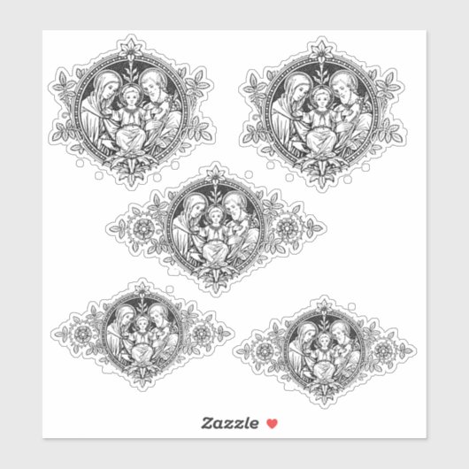 カトリックの神聖な家族イエスメリージョセフ宗教 シール (シート)