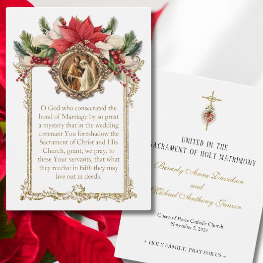 カトリックの結婚式のクリスマス 祈りのカード