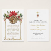 カトリックの結婚式のクリスマス 祈りのカード (正面&裏面)
