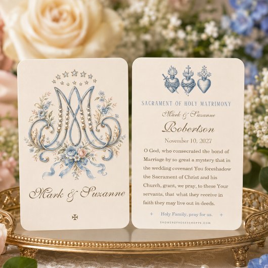カトリックの結婚式の引出物 聖なるカード 名刺