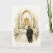 カトリックの結婚式の日の祝福 伝統的な品 カード (正面)