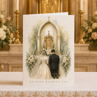 カトリックの結婚式の日の祝福 伝統的な品 カード