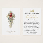 カトリックの結婚式の祈りのクロス＆マリアの聖心 (正面&裏面)