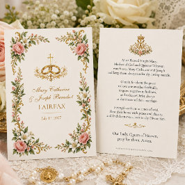 カトリックの結婚式の祈りの記念品