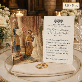 カトリックの結婚式の祈り 聖母の обру婚(ベトローサル) 聖ヨセフ ノートカード
