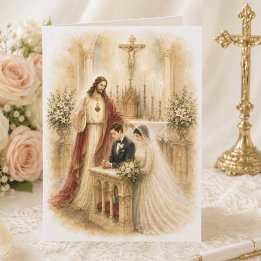 カトリックの結婚式の祝福 イエス・キリスト カード
