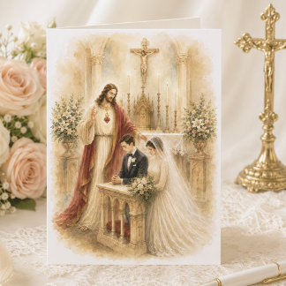 カトリックの結婚式の祝福 イエス・キリスト カード