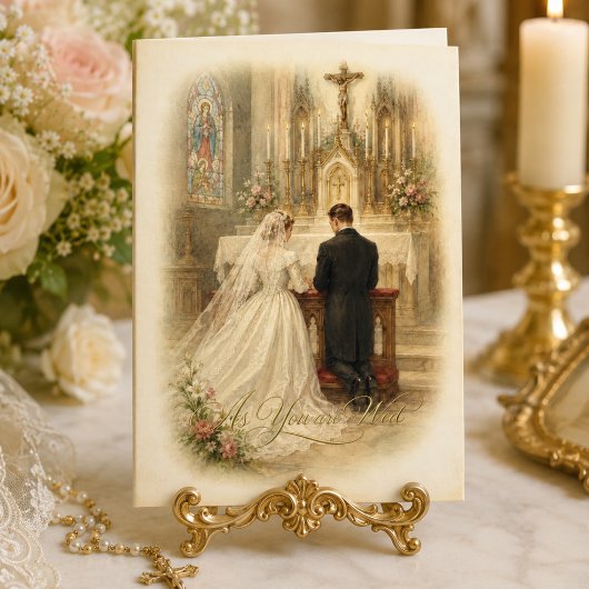 カトリックの結婚式の祝福　花嫁と花婿 カード