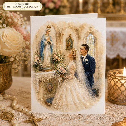 カトリックの結婚式の祝福 被昇天の聖母祭壇 カード