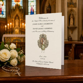カトリックの結婚式プログラム アンティーク風の花嫁衣装