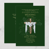 カトリックの結婚式招待状 エレガントなキリスト教 招待状 (正面/裏面)