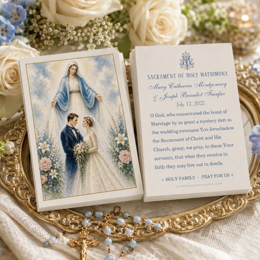 カトリックの結婚式祈祷カード「聖母マリア」