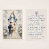 カトリックの結婚式祈祷カード「聖母マリア」 (正面&裏面)
