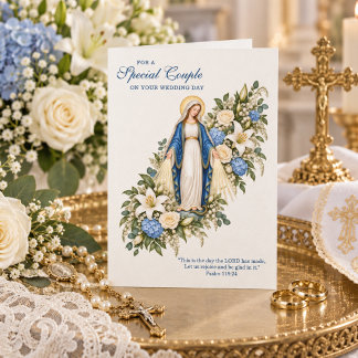 カトリックの結婚式 マリア様の青い花 カード
