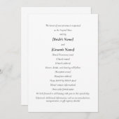 カトリックの結婚式 | 花嫁と花婿が主催するシンプルなスタイル 招待状 (正面/裏面)